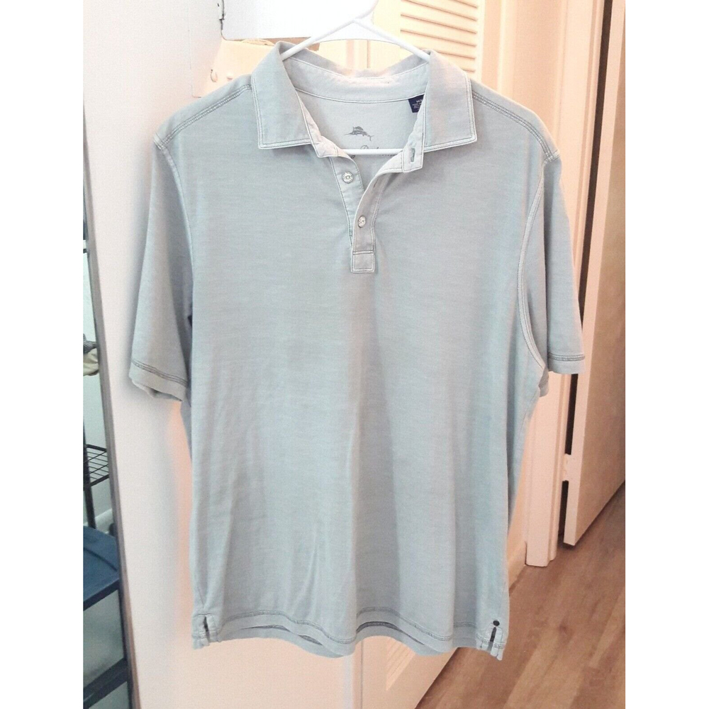 Tommy Bahama Jeans Polo Short Sleeve Pullover Shirt Light Gray Men's Medium